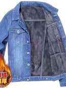 Jaqueta jeans masculinacom forro Fleece |Outono-Inverno|
