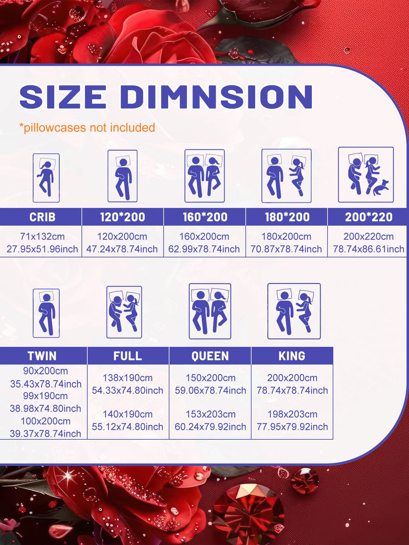 Lençol estampado Red Rose 1 pç (fronha não inclusa)