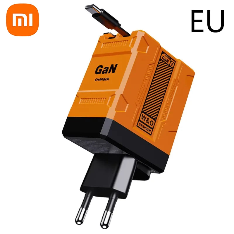 Carregador turbo Xiaomi 120W GaN, cabo retrátil, tipo C ,Compativel com   Iphone 16,  Ipad , Macbook