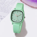 Relógio feminino de quartzo c/ pulseira de silicone.