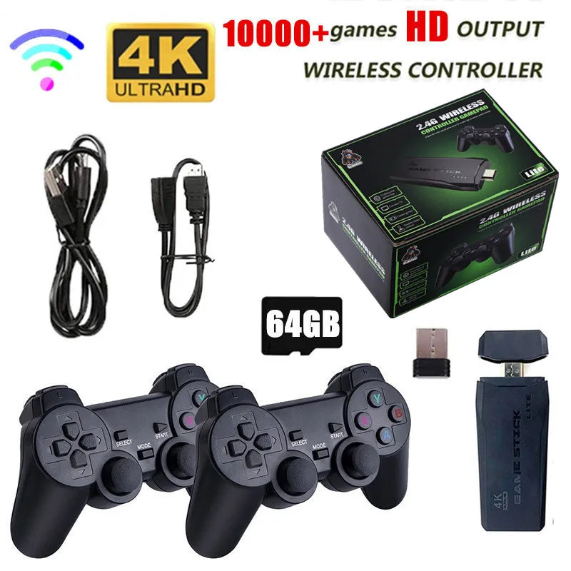 Vídeo Game Stick 4k Retrô 10.000 Jogos Original®+ 2 Controles de Brinde