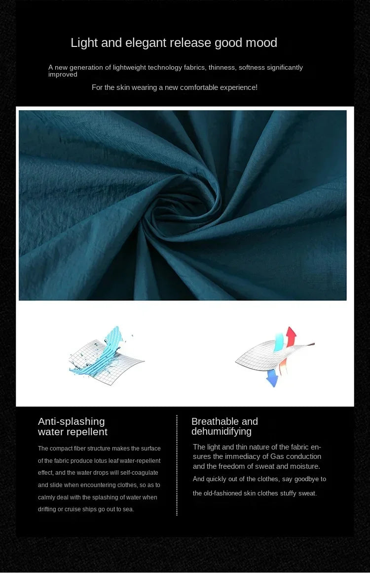 Jaqueta corta-vento masculina, proteção solar UV, respirável, ultraleve