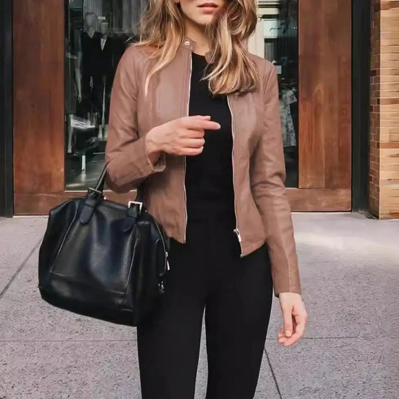 Jaqueta de couro feminina