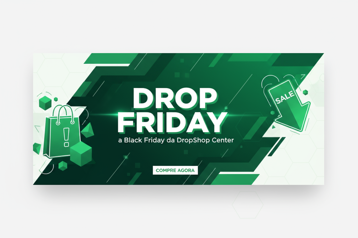 em tons de verde e branco Drop Friday a black fiday da DropShop Center